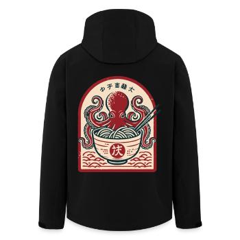 Ramen Nudeln Ukiyo-E Oktopus Retro Japan - Recycelte Männer Softshell-Jacke von Stanley/Stella - Schwarz - Hinten - AI Model Male 185 light (185cm)