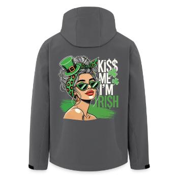 Kiss Me I'm Irish St. Patrick's Day Party Motiv - Recycelte Männer Softshell-Jacke von Stanley/Stella - Schwarz - Hinten - AI Model Male 185 light (185cm)