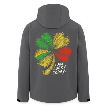 St. Patrick's Day Shamrock I Am Lucky - Men’s Recycled Softshell Jacket by Stanley/Stella - black - Back - AI Model Male 185 light (185cm)