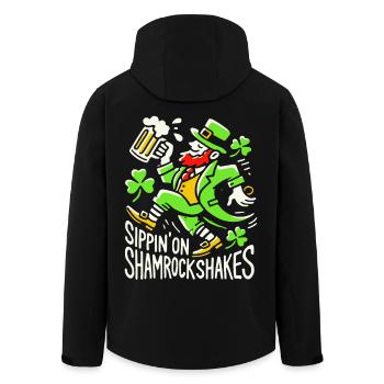 Sippin' On Shamrockshakes Zum St. Patrick's Day - Recycelte Männer Softshell-Jacke von Stanley/Stella - Schwarz - Hinten - AI Model Male 185 light (185cm)