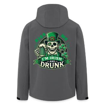 Kiss Me I'm Irish And Drunk St. Patrick's - Men’s Recycled Softshell Jacket by Stanley/Stella - black - Back - AI Model Male 185 light (185cm)