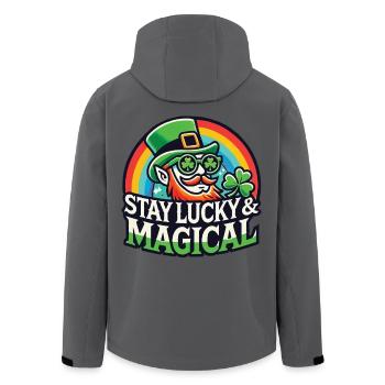 Stay Happy & Magical on St. Patrick's Day - Men’s Recycled Softshell Jacket by Stanley/Stella - black - Back - AI Model Male 185 light (185cm)