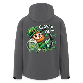 clover and out St. Patrick's Day fun - Men’s Recycled Softshell Jacket by Stanley/Stella - black - Back - AI Model Male 185 light (185cm)