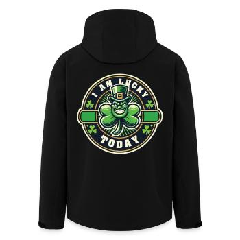 St. Patrick's Day Glücksklee Ich Bin Heute - Recycelte Männer Softshell-Jacke von Stanley/Stella - Schwarz - Hinten - AI Model Male 185 light (185cm)