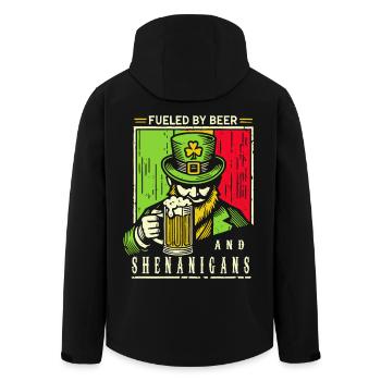 St. Patrick's Day Lustiger Hut Bier Kleeblatt Spaß - Recycelte Männer Softshell-Jacke von Stanley/Stella - Schwarz - Hinten - AI Model Male 185 light (185cm)