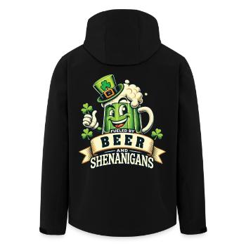 St. Patrick's Day Bier Und Streiche Spaß - Recycelte Männer Softshell-Jacke von Stanley/Stella - Schwarz - Hinten - AI Model Male 185 light (185cm)