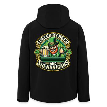 St. Patrick's Day: Bier Und Streiche Motivation - Recycelte Männer Softshell-Jacke von Stanley/Stella - Schwarz - Hinten - AI Model Male 185 light (185cm)