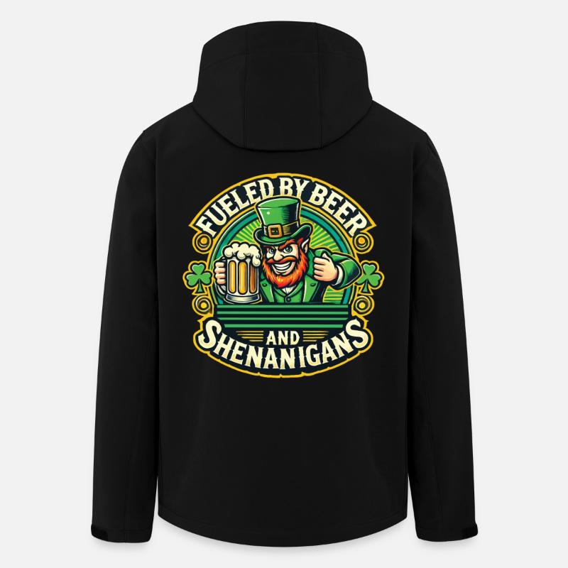 Saint-Patrick : Bière et farce - Veste softshell homme en polyester recyclé Stanley/Stella - noir