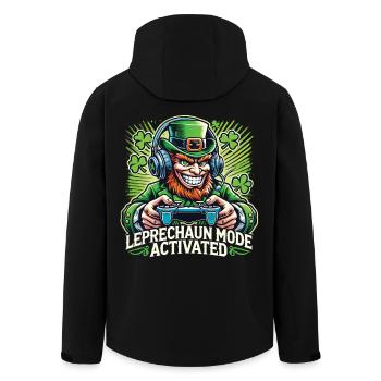 St. Patrick's Day Leprechaun Gamer Mode Enabled - Men’s Recycled Softshell Jacket by Stanley/Stella - black - Back - AI Model Male 185 light (185cm)