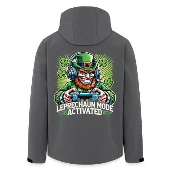 St. Patrick's Day Leprechaun Gamer Mode Enabled - Men’s Recycled Softshell Jacket by Stanley/Stella - anthracite - Back - AI Model Male 185 light (185cm)