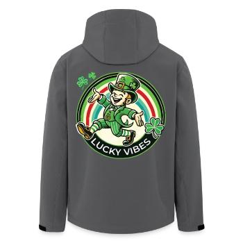 St. Patrick's Day Happy Vibes - Men’s Recycled Softshell Jacket by Stanley/Stella - black - Back - AI Model Male 185 light (185cm)