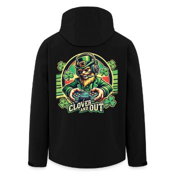 clover and out Gamer St. Patrick's Day Fun - Men’s Recycled Softshell Jacket by Stanley/Stella - black - Back - AI Model Male 185 light (185cm)