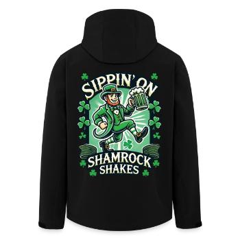 Sippin' On Shamrock Shakes Zum St. Patrick's Day - Recycelte Männer Softshell-Jacke von Stanley/Stella - Schwarz - Hinten - AI Model Male 185 light (185cm)