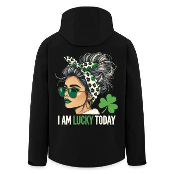 La Saint-Patrick J’ai de la chance aujourd’hui Design - Veste softshell homme en polyester recyclé Stanley/Stella - noir - Dos - AI Model Male 185 light (185cm)