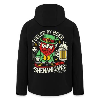 St. Patrick's Day: Bier Und shenanigans Spaß - Recycelte Männer Softshell-Jacke von Stanley/Stella - Schwarz - Hinten - AI Model Male 185 light (185cm)