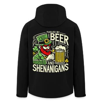 St. Patrick's Day Fun with Beer and Shenanigans - Men’s Recycled Softshell Jacket by Stanley/Stella - black - Back - AI Model Male 185 light (185cm)