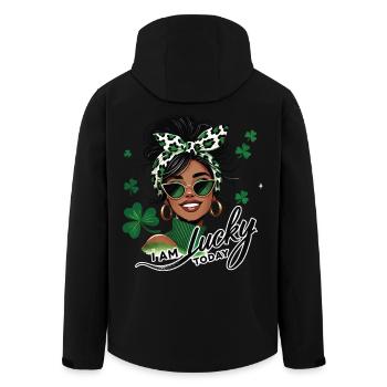 St. Patrick's Day Girl I'm Happy Today - Men’s Recycled Softshell Jacket by Stanley/Stella - black - Back - AI Model Male 185 light (185cm)