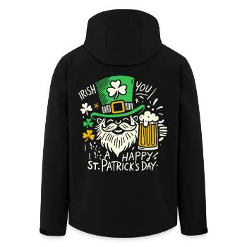 Fröhlichen St. Patrick's Day Feier mit Irish - Recycelte Männer Softshell-Jacke von Stanley/Stella - Schwarz - Hinten - AI Model Male 185 light (185cm)