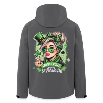 Irish You St. Patrick's Day Stilvoll Feiern - Recycelte Männer Softshell-Jacke von Stanley/Stella - Schwarz - Hinten - AI Model Male 185 light (185cm)