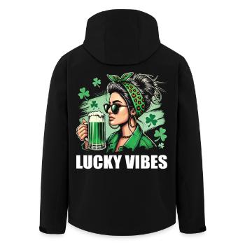 Saint-Patrick : style Lucky Vibes - Veste softshell homme en polyester recyclé Stanley/Stella - noir - Dos - AI Model Male 185 light (185cm)
