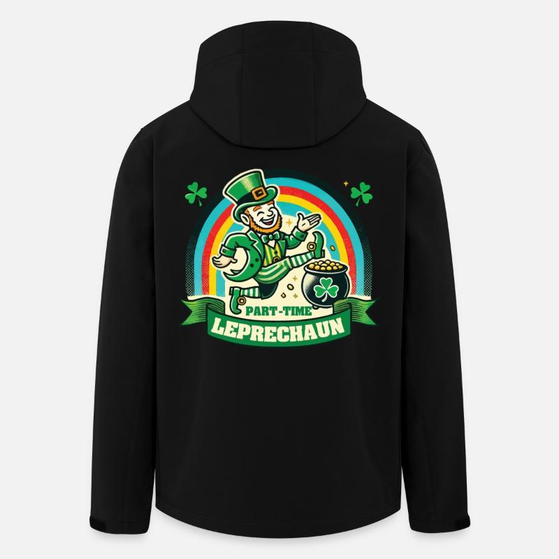 Teilzeit Kobold St. Patrick's Day Regenbogen - Recycelte Männer Softshell-Jacke von Stanley/Stella - Schwarz