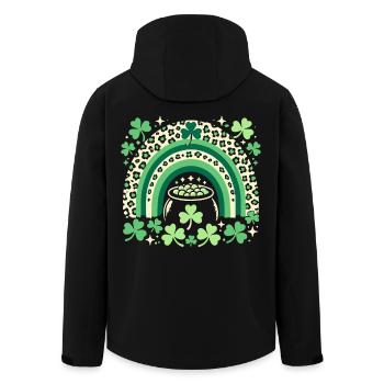 Saint-Patrick arc-en-ciel trèfle chance - Veste softshell homme en polyester recyclé Stanley/Stella - noir - Dos - AI Model Male 185 light (185cm)