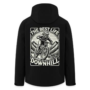 Vélo Descente Aventurier Style Rétro - Veste softshell homme en polyester recyclé Stanley/Stella - noir - Dos - AI Model Male 185 light (185cm)