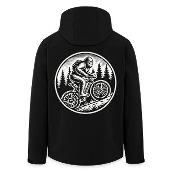 Bigfoot Bike Adventure In The Woods - Men’s Recycled Softshell Jacket by Stanley/Stella - black - Back - AI Model Male 185 light (185cm)