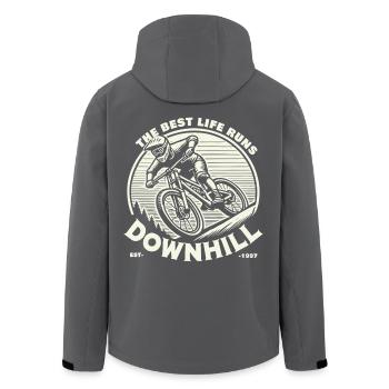 Fahrrad: The Best Life Runs Downhill - Recycelte Männer Softshell-Jacke von Stanley/Stella - Anthrazit - Hinten - AI Model Male 185 light (185cm)