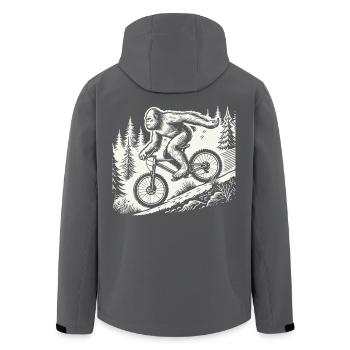 Adventure mountain biking with Bigfoot bike - Men’s Recycled Softshell Jacket by Stanley/Stella - black - Back - AI Model Male 185 light (185cm)