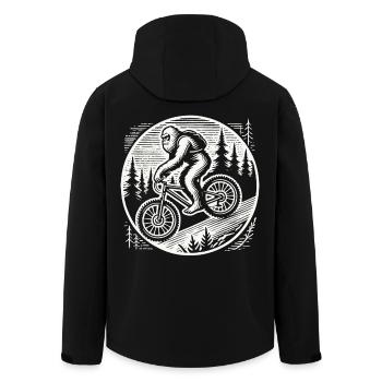 Bigfoot Bike Adventure In The Woods - Men’s Recycled Softshell Jacket by Stanley/Stella - black - Back - AI Model Male 185 light (185cm)