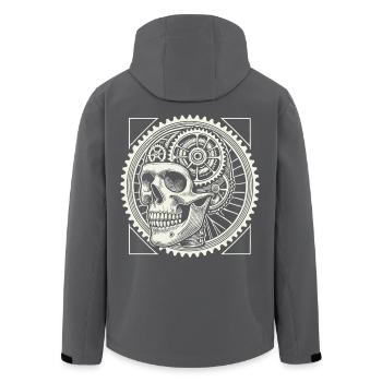 Fahrradliebhaber Schädel Zahnräder - Recycelte Männer Softshell-Jacke von Stanley/Stella - Anthrazit - Hinten - AI Model Male 185 light (185cm)