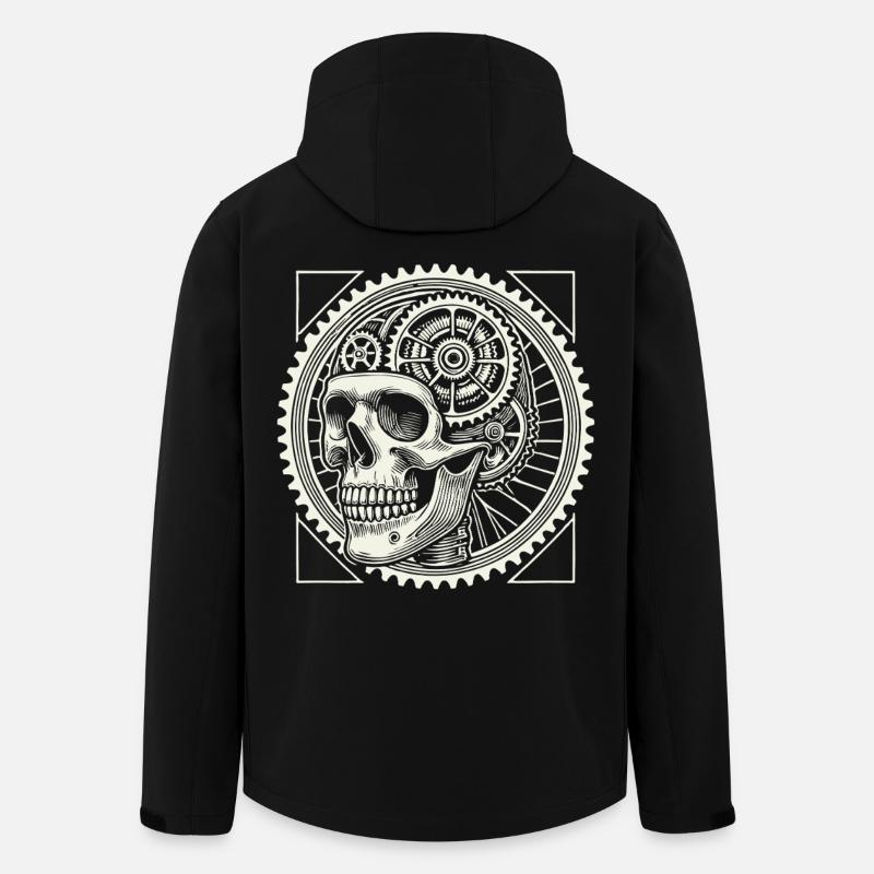 Bicycle Lovers Skull Gears - Men’s Recycled Softshell Jacket by Stanley/Stella - black