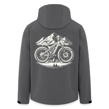 Mountain Adventure Bicycle Nature Trekking - Men’s Recycled Softshell Jacket by Stanley/Stella - black - Back - AI Model Male 185 light (185cm)