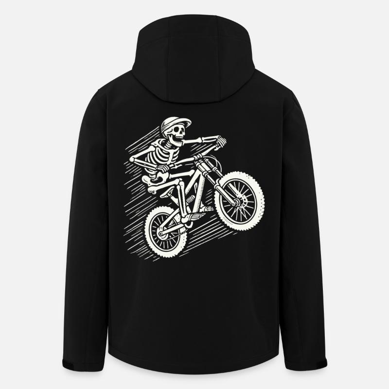 Skeleton Vélo Aventure VTT Rétro - Veste softshell homme en polyester recyclé Stanley/Stella - noir