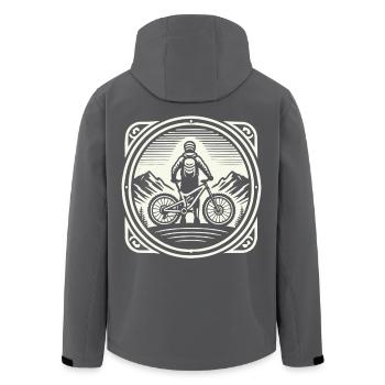 VTT Aventure Vélo Paysage de montagne - Veste softshell homme en polyester recyclé Stanley/Stella - noir - Dos - AI Model Male 185 light (185cm)