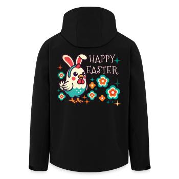 Pâques Rétro Joyeuse Pâques Fleur de Poulet - Veste softshell homme en polyester recyclé Stanley/Stella - noir - Dos - AI Model Male 185 light (185cm)
