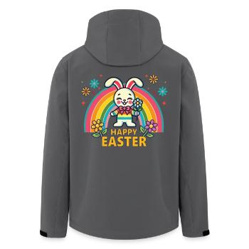 Retro Osterhase Regenbogen Ästhetik Ostern - Recycelte Männer Softshell-Jacke von Stanley/Stella - Schwarz - Hinten - AI Model Male 185 light (185cm)