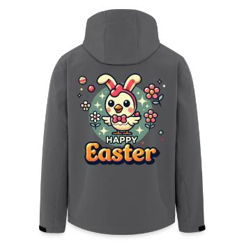 Joyeuses Pâques Illustration de poussin rétro - Veste softshell homme en polyester recyclé Stanley/Stella - noir - Dos - AI Model Male 185 light (185cm)
