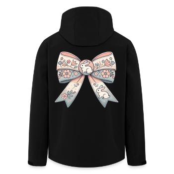 Cute Easter bow with bunnies and flowers - Men’s Recycled Softshell Jacket by Stanley/Stella - black - Back - AI Model Male 185 light (185cm)