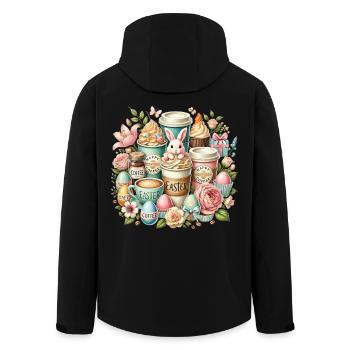 Amateurs de café de Pâques Café de lapin de Pâques - Veste softshell homme en polyester recyclé Stanley/Stella - noir - Dos - AI Model Male 185 light (185cm)