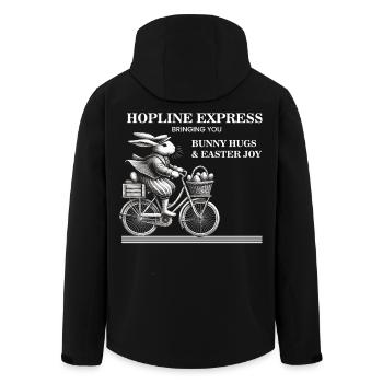 Ostern Retro Hase Fahrrad Freude Bunny Hugs - Recycelte Männer Softshell-Jacke von Stanley/Stella - Schwarz - Hinten - AI Model Male 185 light (185cm)
