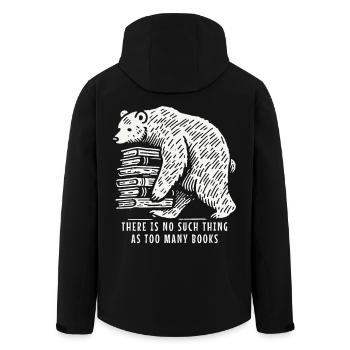 Funny book lover bear statement for book fan - Men’s Recycled Softshell Jacket by Stanley/Stella - black - Back - AI Model Male 185 light (185cm)