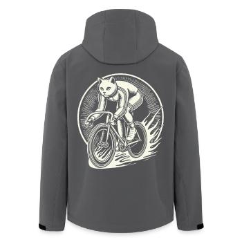 Katzen Fahrrad Design für Frauen mit Humor - Recycelte Männer Softshell-Jacke von Stanley/Stella - Anthrazit - Hinten - AI Model Male 185 light (185cm)