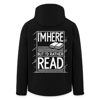 Funny Retro Book Design Saying for - Men’s Recycled Softshell Jacket by Stanley/Stella - black - Back - AI Model Male 185 light (185cm)