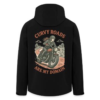 Les routes sinueuses sont mon domaine de motard - Veste softshell homme en polyester recyclé Stanley/Stella - noir - Dos - AI Model Male 185 light (185cm)