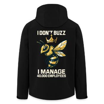 Bee Beekeeper I Don't Buzz i manage Employees - Men’s Recycled Softshell Jacket by Stanley/Stella - black - Back - AI Model Male 185 light (185cm)