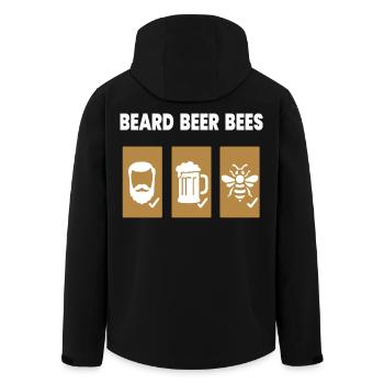 Bienen Imker Beard Beer Bees Männer Imker - Recycelte Männer Softshell-Jacke von Stanley/Stella - Schwarz - Hinten - AI Model Male 185 light (185cm)