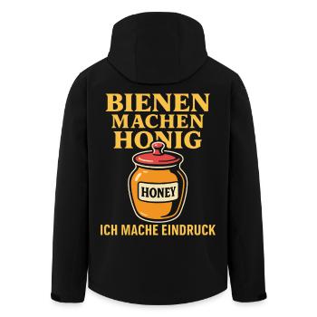 Bees beekeepers make honey I make an impression - Men’s Recycled Softshell Jacket by Stanley/Stella - black - Back - AI Model Male 185 light (185cm)
