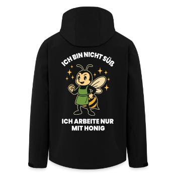 Bee Beekeeper I'm Not Sweet Honey Saying - Men’s Recycled Softshell Jacket by Stanley/Stella - black - Back - AI Model Male 185 light (185cm)